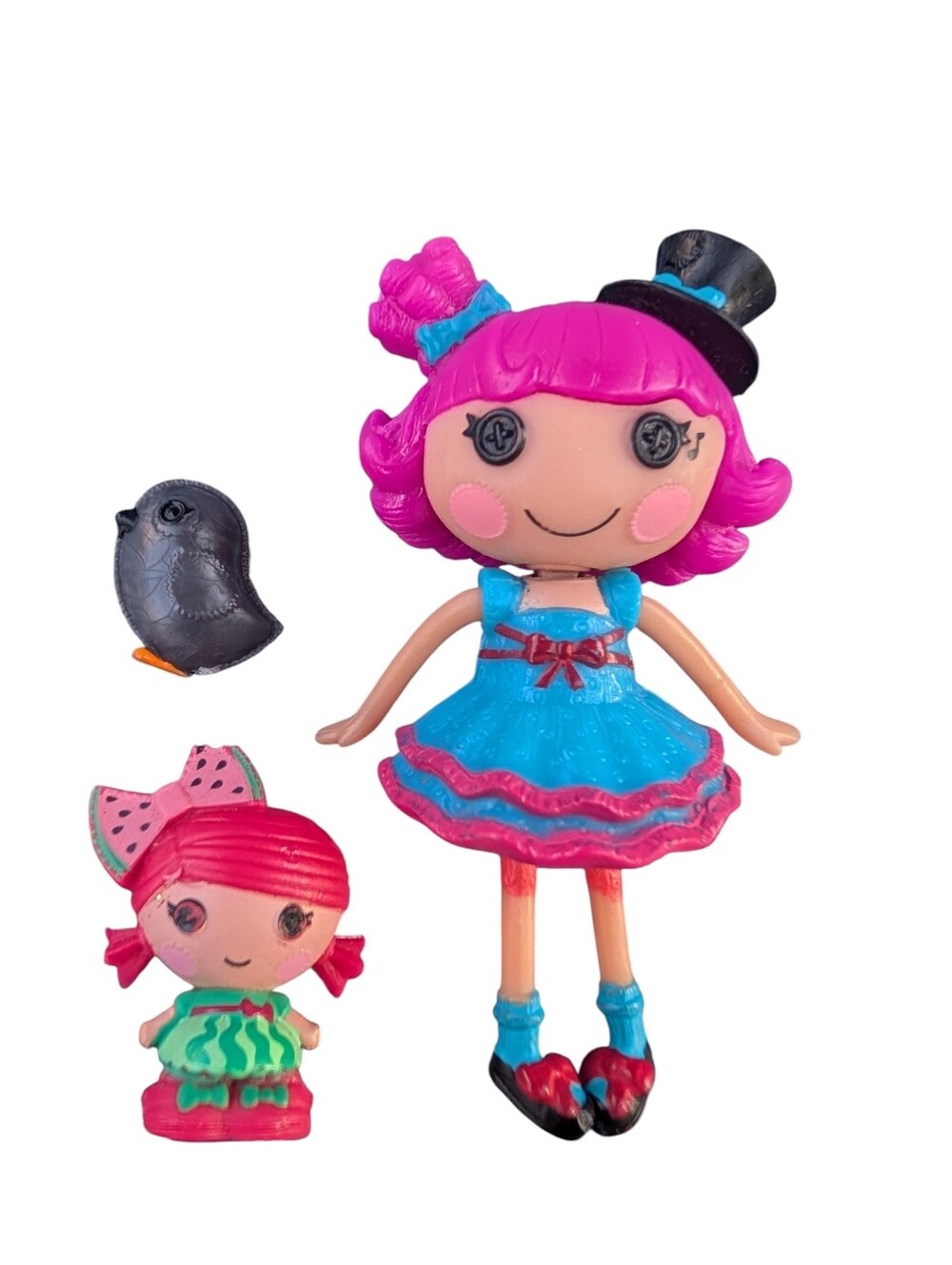 Lalaloopsy Mini Harmony B. Sharp, Tiny Water Mellie Seeds & Pet Bird Lot